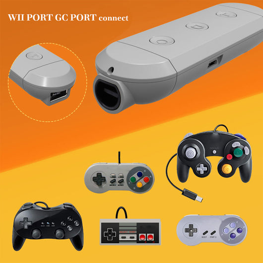 Gray wireless controller converter with GC Port, Wii Port, Micro USB, Turbo, Home, Capture, and Toggle buttons. - Image 3