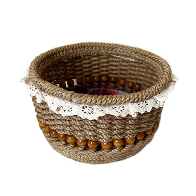 Cesta de Almacenamiento Tejida a Mano - Diseño Retro Minimalista - Image 10