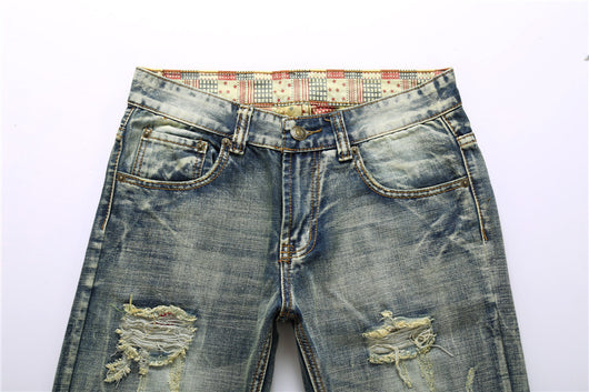 Jeans Rotos Vintage para Hombre con Diseño Desgastado y Bajo Acampanado - Image 3