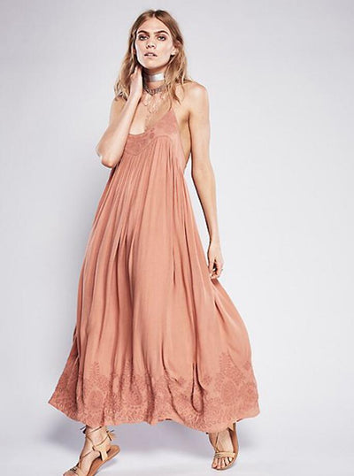 Vestido Largo Bordado con Tirantes Ajustables - Image 17