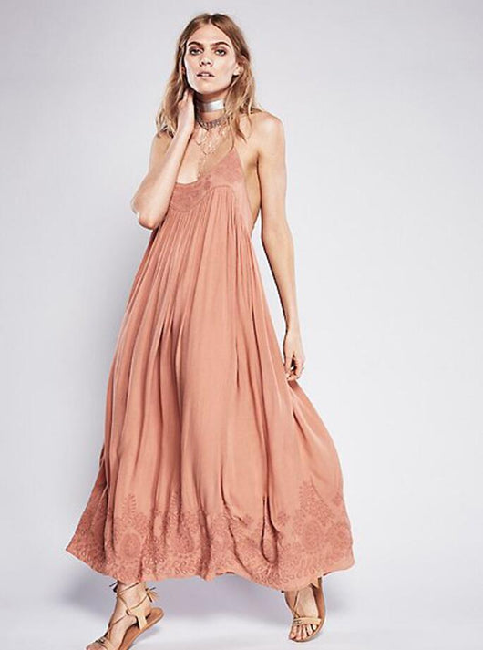 Vestido Largo Bordado con Tirantes Ajustables - Image 17