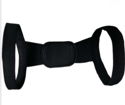 White posture correction belt with adjustable shoulder straps and a central rectangular pad for back support. - Image 9
