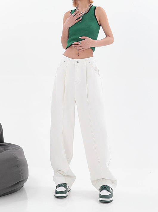 Pantalón Recto Cintura Alta Diseño Minimalista Tendencia Street Style - Image 9