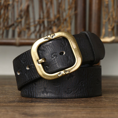 Cinturón de Cuero Estilo Coreano con Patrón Exclusivo para Hombre - Image 3
