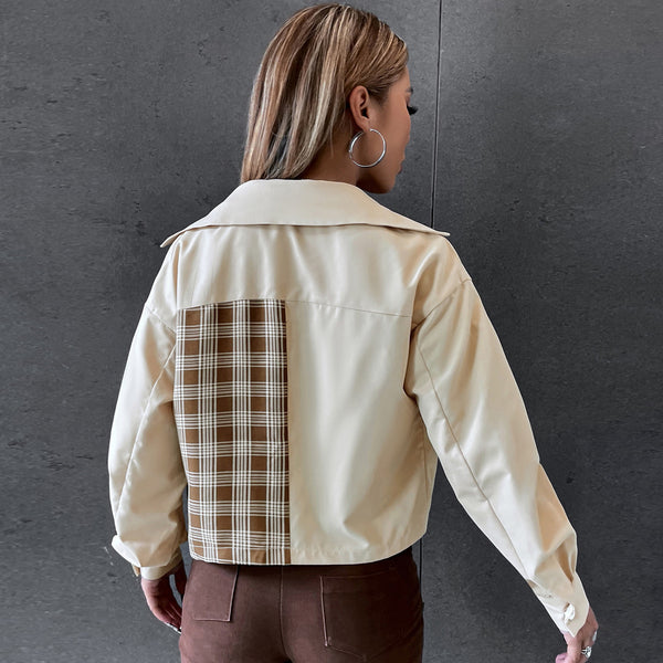 Chaqueta Casual de Pana Entallada con Cierre de Clip