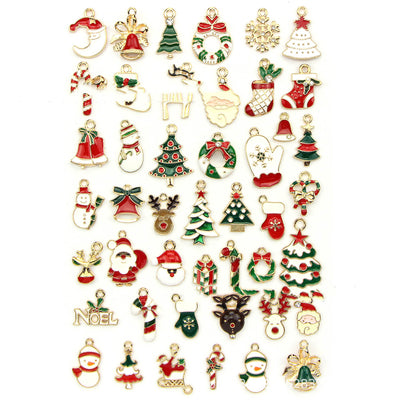 Set de 45 Accesorios para Cabello Navideños con Colgantes de Gota de Aceite - Image 4