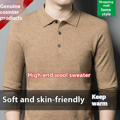Suéter Polo de Manga Larga para Hombre - Colores Sólidos Otoño Invierno - Image 10