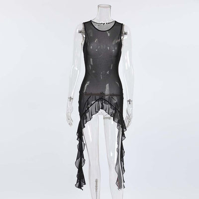 Top Maxi de Tul Negro con Volantes - Image 18