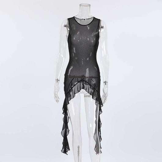 Top Maxi de Tul Negro con Volantes - Image 18