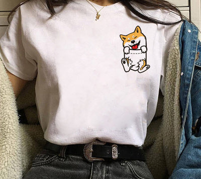 Playera de Pareja Estampado Shiba Inu para Hombre y Mujer - Image 18
