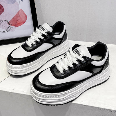 Zapatillas Blancas Mujer Suela Gruesa Estilo Coreano - Image 8