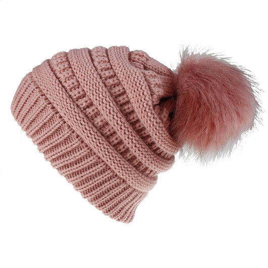 Gorro de Lana Estilo Europeo y Americano con Pompón para Mujer - Image 10