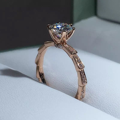 Anillo de Pareja Moissanita Diseño Serpiente Seis Garras - Image 3