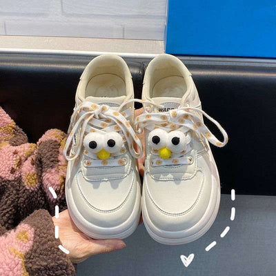 Zapatillas Blancas de Suela Gruesa y Punta Redonda - Versátiles y Cómodas - Image 2