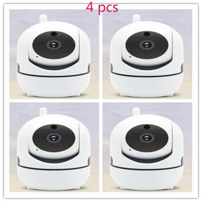 Four white indoor security cameras with black lenses and small antennas, shown in a 4-piece set. - Image 10
