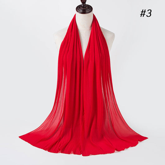 Pañuelo de Gasa de Perla Arrugada en Colores Sólidos - Estilo Nacional - Image 11