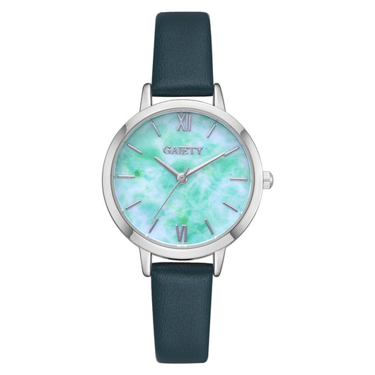 Reloj de Cuero Marmolado GAIETY - Diseño Minimalista y Adorable