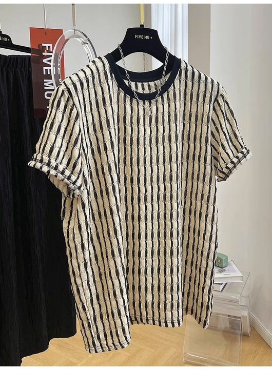 Playera Holgada de Rayas para Hombre - Comodidad Casual - Image 10