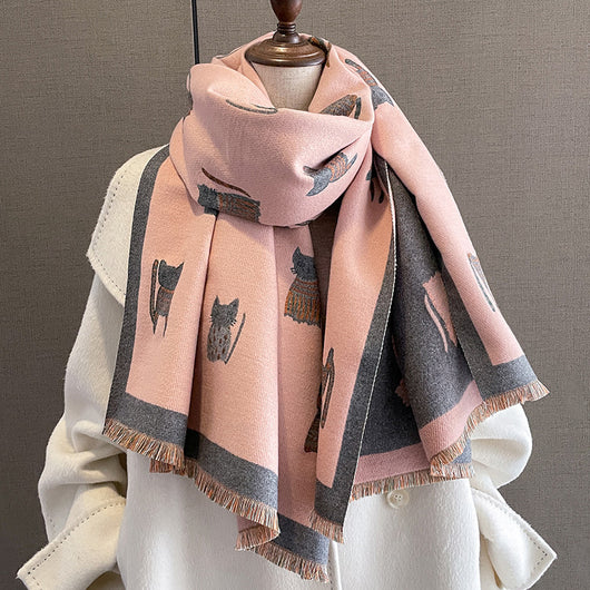 Bufanda de Cashmere Artificial Estilo Coreano Versátil Invierno Mujer - Image 3