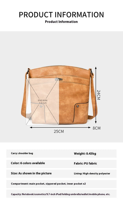 Bolso Bandolera Retro Multicapa PU - Diseño Minimalista de Alto Nivel - Image 12