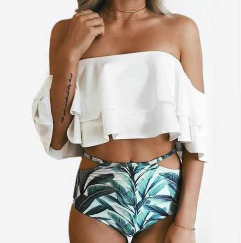 Shorts de Baño Estampados con Doble Volante