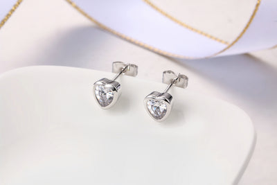 Aretes Redondos de Circonia Cúbica con Incrustación de Oro - Image 7