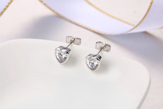 Aretes Redondos de Circonia Cúbica con Incrustación de Oro - Image 7
