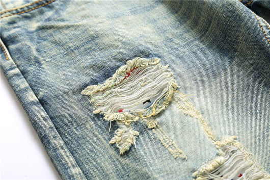 Jeans Rotos Vintage para Hombre con Diseño Desgastado y Bajo Acampanado - Image 2
