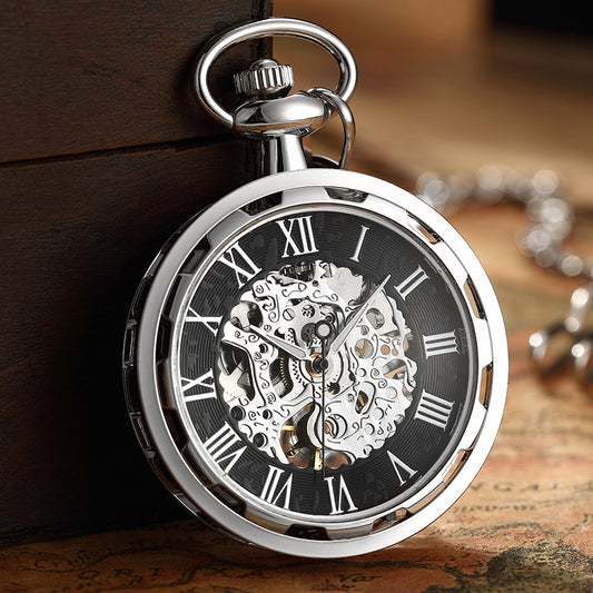 Reloj de Bolsillo Dorado Transparente con Diseño Hueco