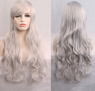 Peluca Anime Rizada 80cm - Cosplay de Colores Vibrantes
