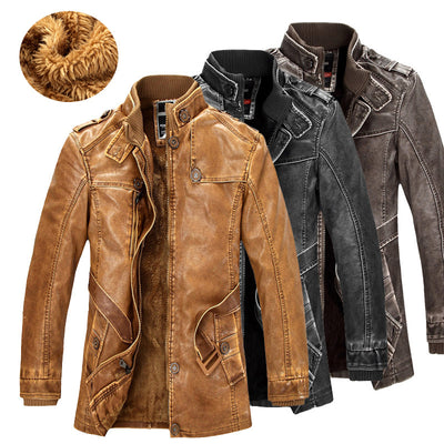 Abrigo Trench de Cuero para Hombre