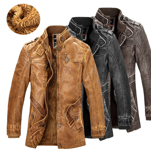 Abrigo Trench de Cuero para Hombre