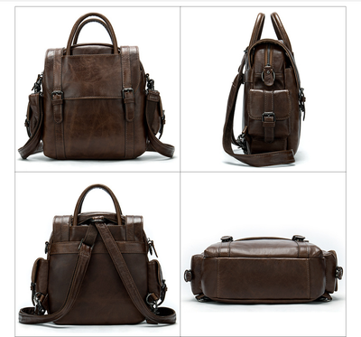 Mochila Retro de Cuero Multifuncional para Mujer - Image 17