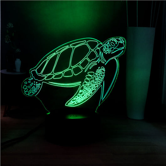 Lámpara LED 3D Tortuga Nocturna