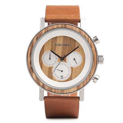 Reloj de Cuarzo con Caja de Madera Natural - Image 10