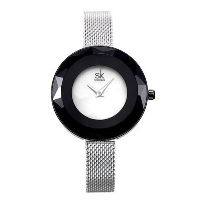Reloj de Dama con Correa de Malla y Cristal Mineral - Image 14