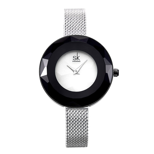 Reloj de Dama con Correa de Malla y Cristal Mineral - Image 14