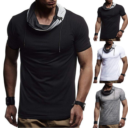 Playera Manga Corta con Costuras Contrastantes para Hombre - Image 5