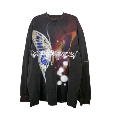Playera Manga Larga Estampado Tie-Dye Mariposas - Image 11