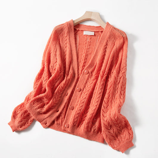 Cardigan V-Neck Multicolor en Mohair para Primavera y Verano - Image 17