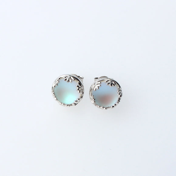 Aretes de Piedra Lunar Natural en Plata Esterlina 925