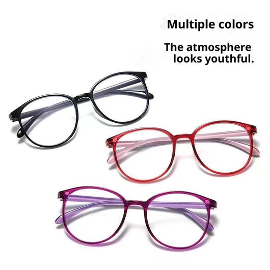 Black round frame reading glasses with blue light blocking lenses for high-definition eye protection. - Image 3
