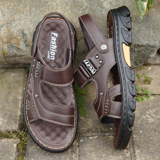 Sandalias Pantuflas Casuales de Cuero Genuino con Suela Antideslizante - Image 5