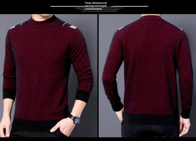 Suéter Cuello Alto Reversible de Terciopelo Manga Larga para Hombre - Image 17