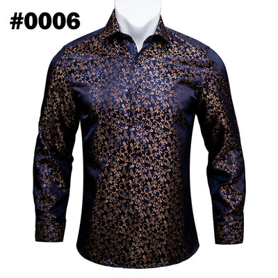 Camisa de Seda Estampado Paisley Azul Verdoso - Diseño Floral Sofisticado para Hombre - Image 38