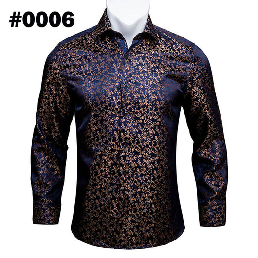 Camisa de Seda Estampado Paisley Azul Verdoso - Diseño Floral Sofisticado para Hombre - Image 38