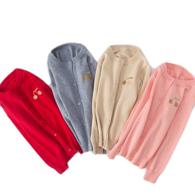 Suéter de Algodón para Niña con Estampado de Cerezas - Image 3