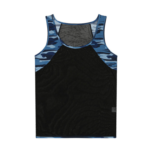 Playera de Yoga Deportiva para Hombre con Malla y Bloques de Color - Image 6