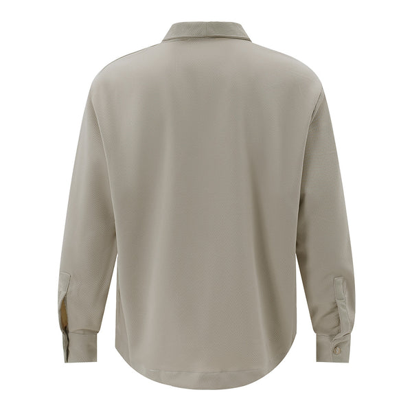 Camisa Casual de Manga Larga para Hombre con Detalles de Costura Personalizada