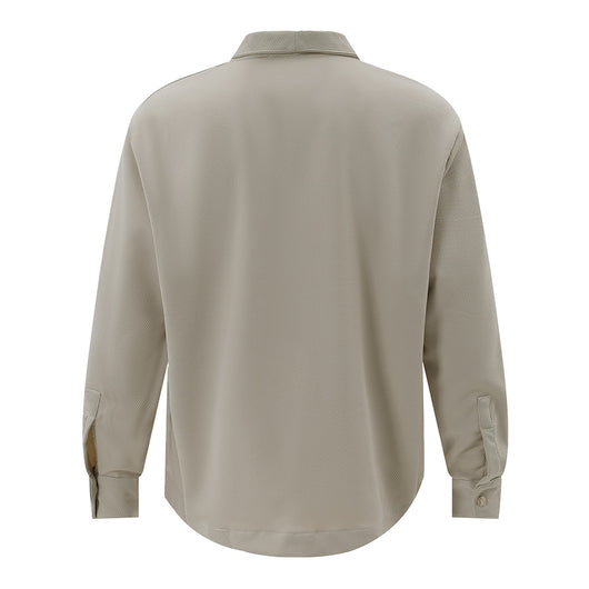 Camisa Casual de Manga Larga para Hombre con Detalles de Costura Personalizada - Image 2